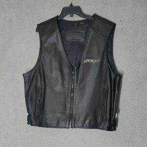 Yamaha Black Leather Riding Vest
